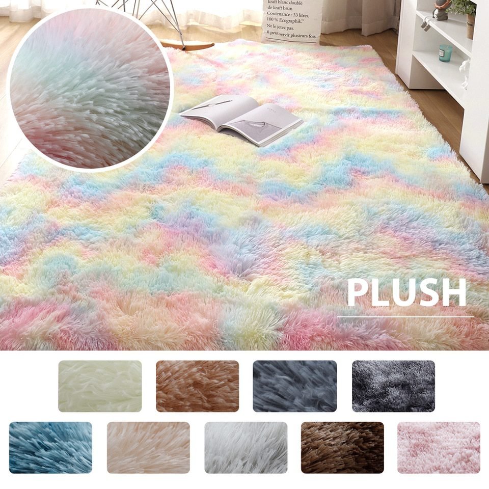Modern Fluffy Area Rug For Bedroom, Living Room. Luxury Plush Carpets For Living Room Fluffy Rugs For Bedroom Aesthetic Decoration Soft Long Pile Carpet For Children Anti-Slip Modern Fluffy Area Rug For Bedroom, Living Room. Luxury Plush Carpets For Living Room Fluffy Rugs For Bedroom Aesthetic Decoration Soft Long Pile Carpet For Children Anti-Slip