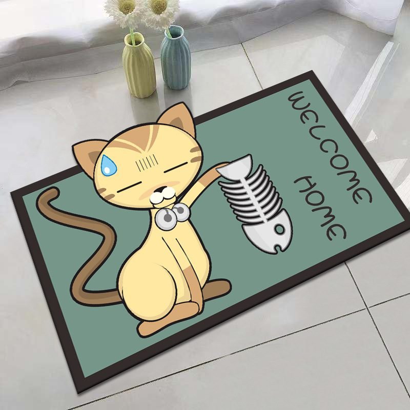 Cat Cartoon Welcome Front Door Mat (1) Cat Cartoon Welcome Front Door Mat