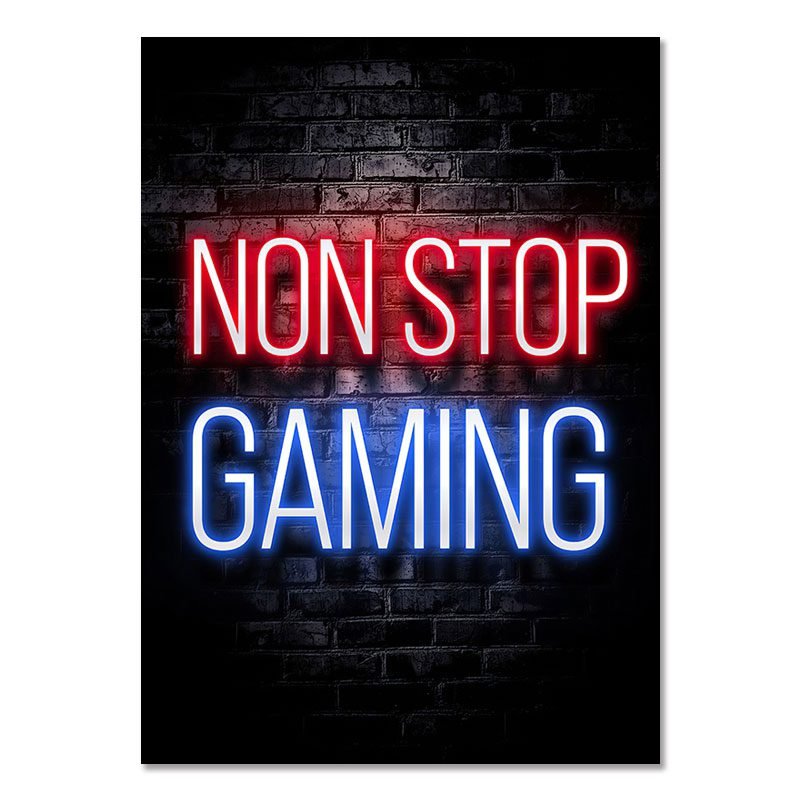 Gaming Room Decoration Poster Wall Art Video Game Canvas Painting Playroom Decor Picture for Gamer Boy Bedroom Prints Decor (21) NON STOP GAMING - Gaming Room Poster Wall Art