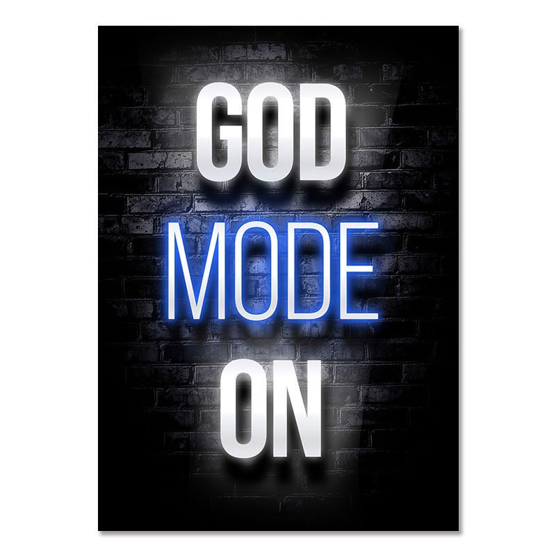 Gaming Room Decoration Poster Wall Art Video Game Canvas Painting Playroom Decor Picture for Gamer Boy Bedroom Prints Decor (26) GOD MODE ON - Gaming Room Poster Wall Art
