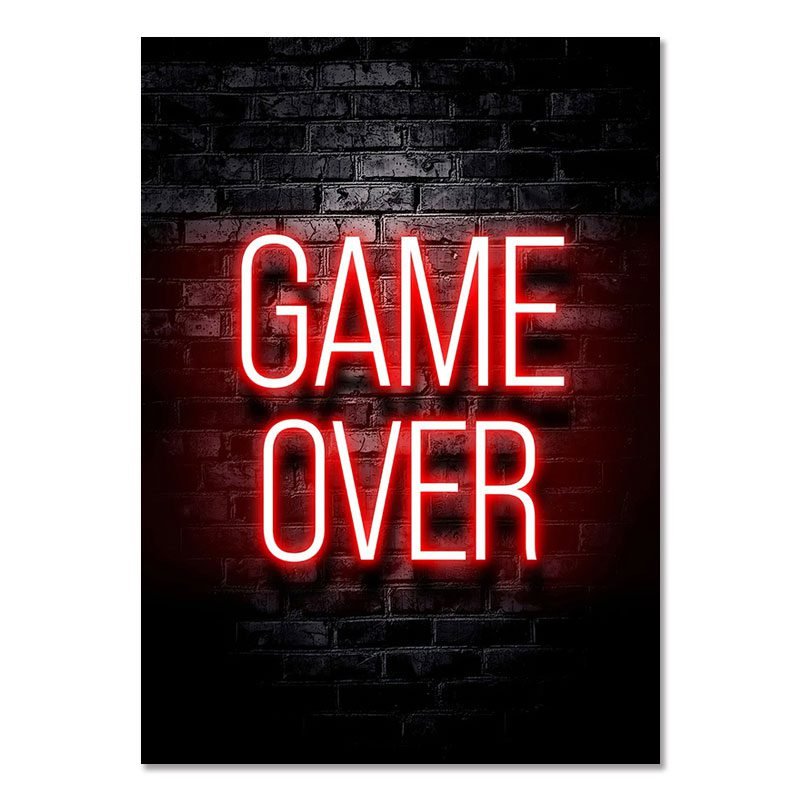 Gaming Room Decoration Poster Wall Art Video Game Canvas Painting Playroom Decor Picture for Gamer Boy Bedroom Prints Decor (27) GAME OVER - Gaming Room Poster Wall Art